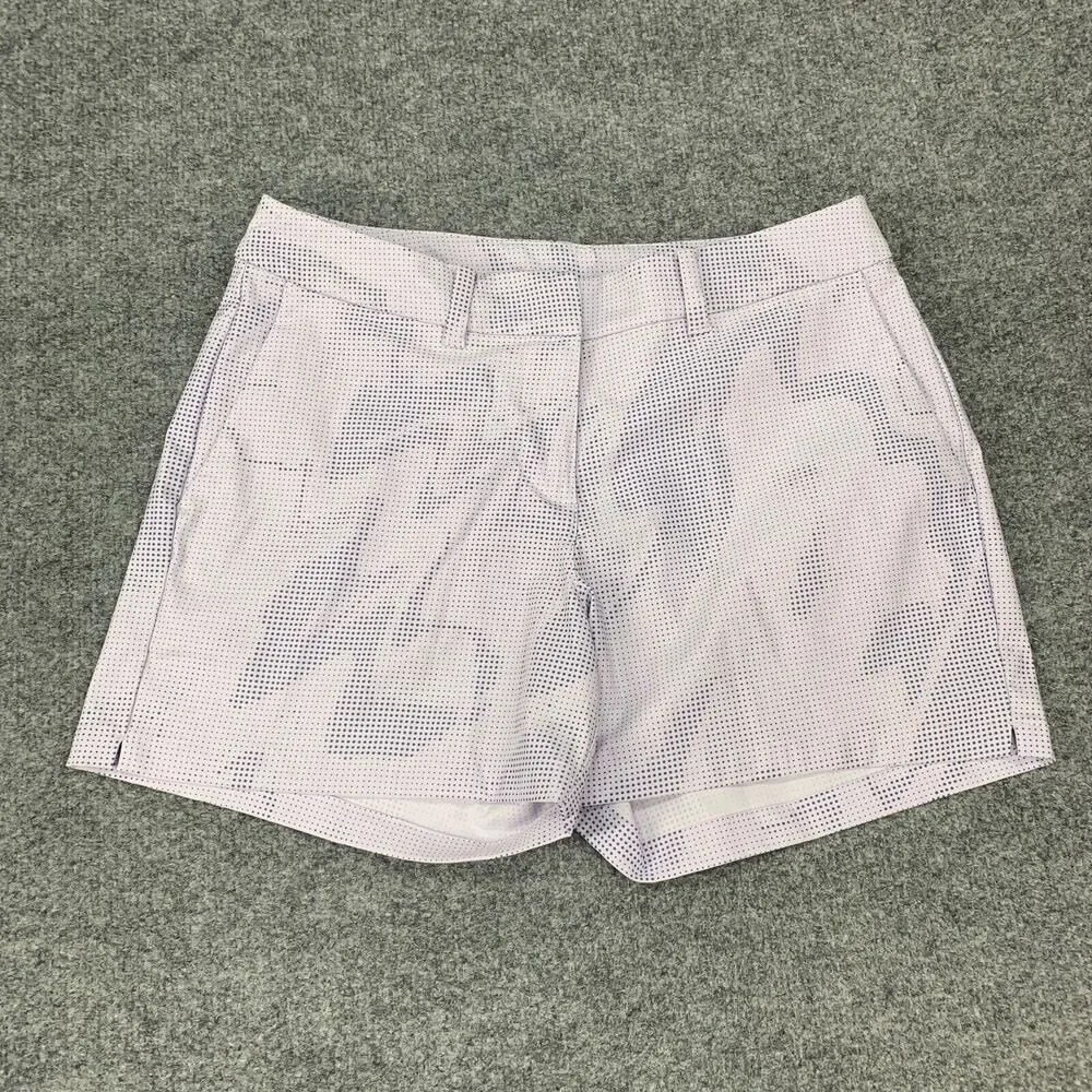 Nike Shorts Womens 4 Purple Dri Fit Dot Print Performance Flex Zip Fly Pockets